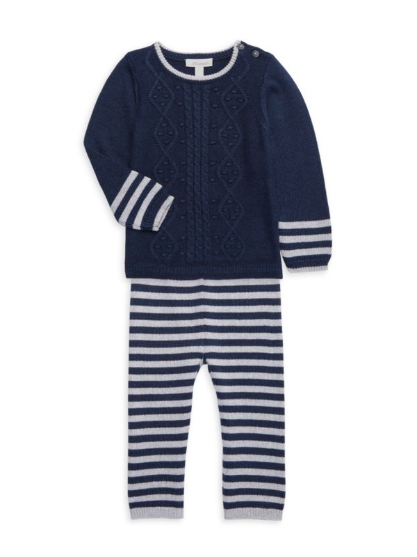 Miniclasix Baby Boy's 2-Piece Cable Knit Sweater & Pants Set